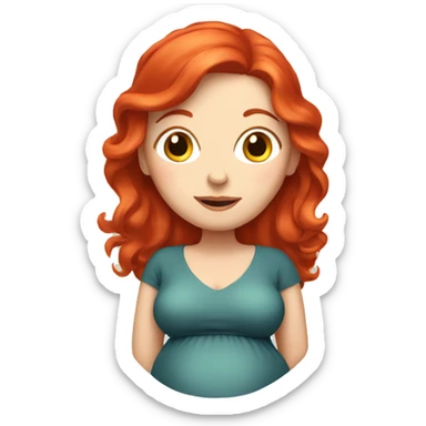 Pregnant white lady with red hair sticker