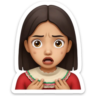 Mexican girl choking emote sticker