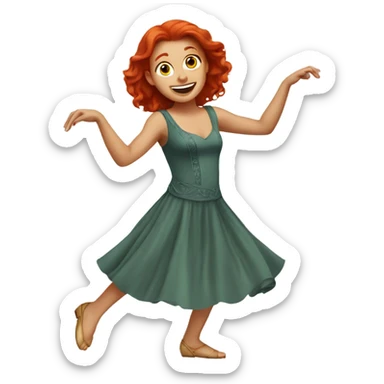 redhead dancing quee sticker
