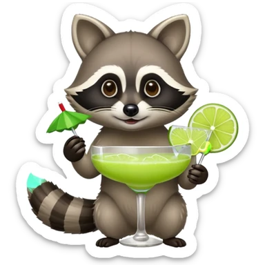 racoon having margarita sticker