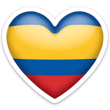Colombia flag as a heart shape sticker