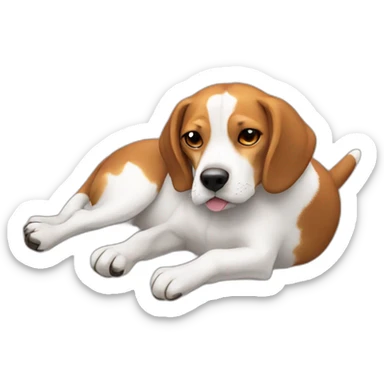 beagle lay on back sticker