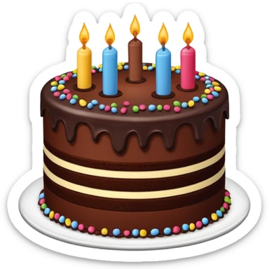 layered chocolate cake with chocolate sprinkles  sticker