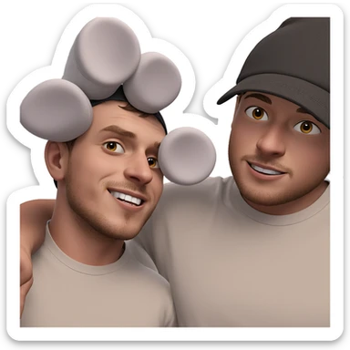 boys in hats and shirts sticker