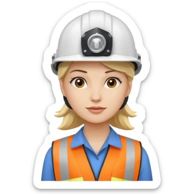 woman wearing safety helmets sticker