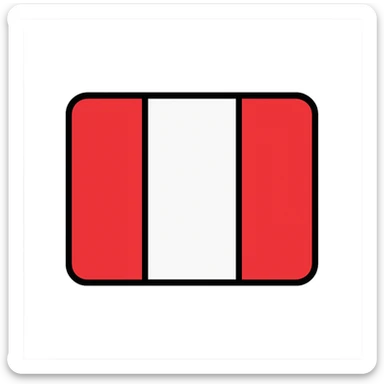 flag of Peru with clean design, red-white-red vertical stripes, no symbols, no text sticker
