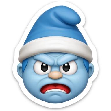 angry smurf  sticker