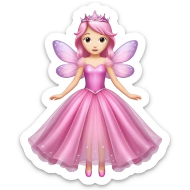 pink fairy sparkle princess dress sticker