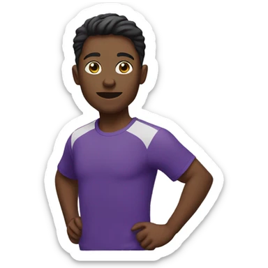 Boy Runner in purple T-shirt sticker