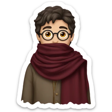harry potter in a burgundy scarf sticker