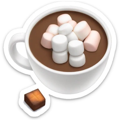 White mug with hot cocoa and marshmallows in it sticker