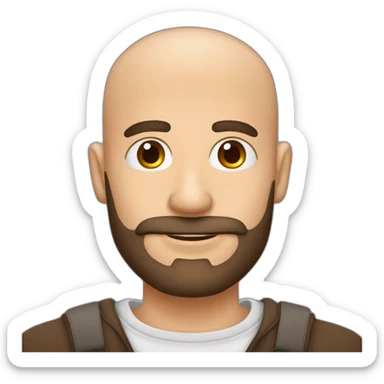 homem bald com barba com um copo café sticker
