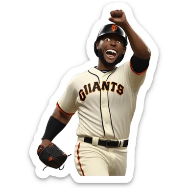 SF Giants player  winning LA Dodgers  sticker