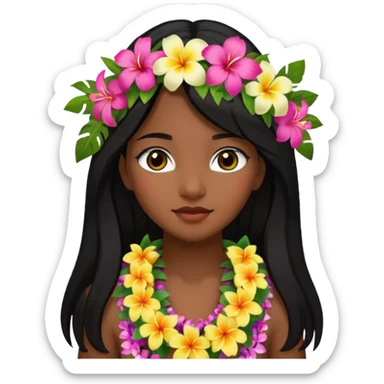 Hawaiian girl sticker