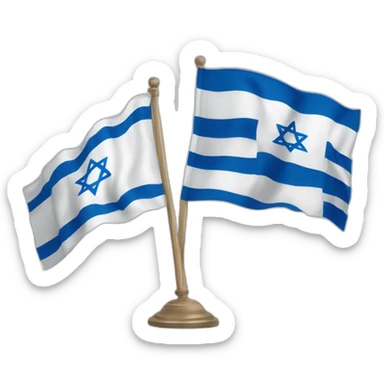 flag of israel and flag of England, waving together sticker