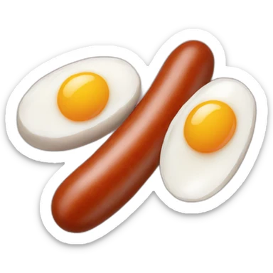 Sausage and two raw eggs sticker