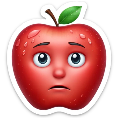 Frozen icy sad face apple emoji sticker