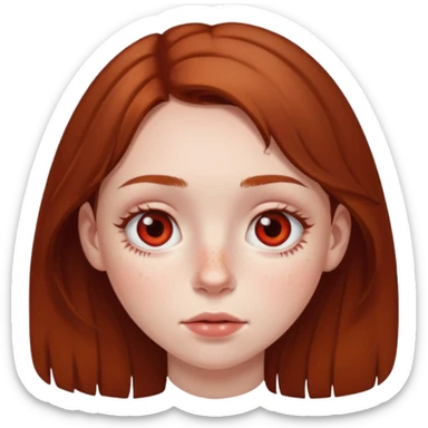 brown haired girl puffy swollen red circles around her eyes sticker