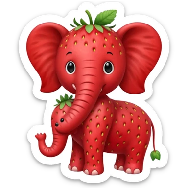 Make a  strawberry elephant sticker