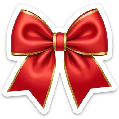 Red christmas bow with gold gif sticker