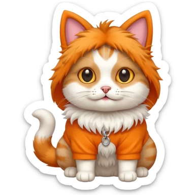 a cat that has a dog costume on sticker