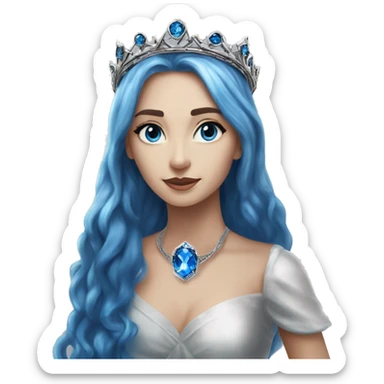 The Ravenclaw Diadem is a tiara-like object with, made of gleaming silver and set with glittering blue gem. It is enchanted and round  sticker