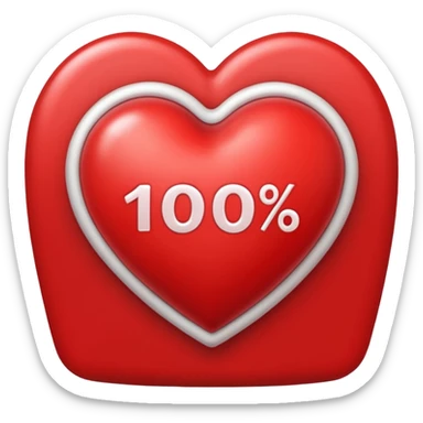 Un cœur au-dessus c'est écrit 100% sticker