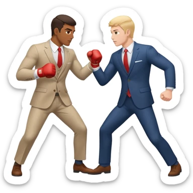 brown man hitting white english man sticker