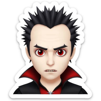 vampire emoji with spiky emo hair sticker