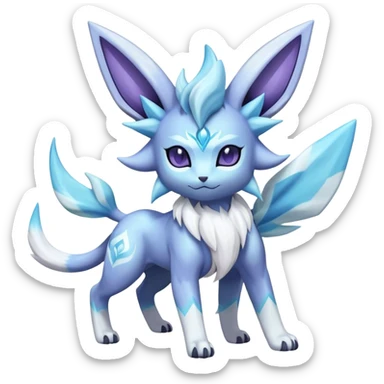 Fluffy celestial Glaceon-Espeon-dialga-hybrid, full body sticker