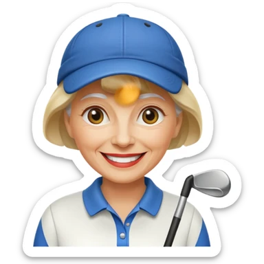 Golf senior lady sticker