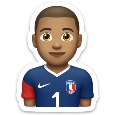 kylian mbappe with france shirt sticker