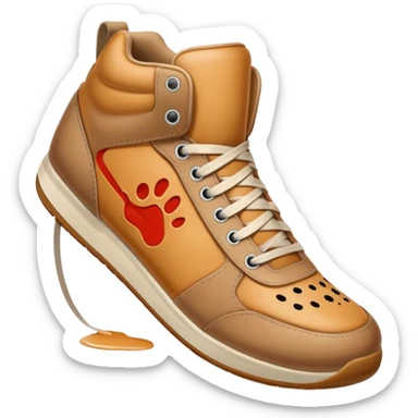  a foot wearing a sneaker pressing on the ground, leaving a visible shoe print beneath. Rounded, glossy, smooth, soft shadows, white background.


 sticker
