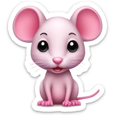 Cute little mouse pink sticker