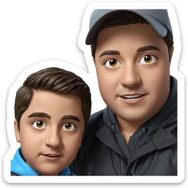 boys in stylish jackets sticker