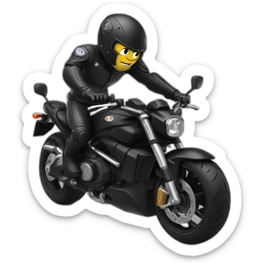 ultra-powerful black motorbike doing a wheelie sticker