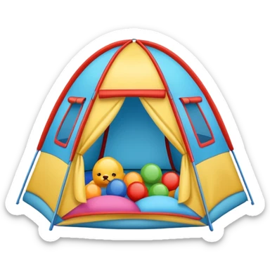 kids tent filled with toys sticker