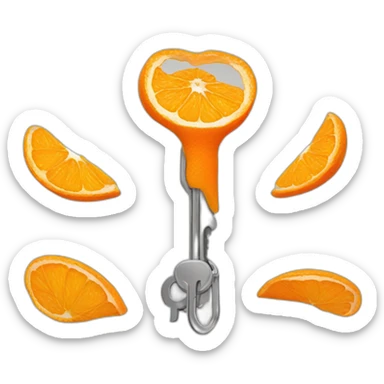 orange peel, car keys sticker