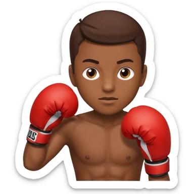 athlete in boxing gloves sticker