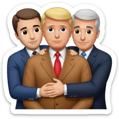 Charlie kirk, donald trump and jeffrey epstien hugging sticker