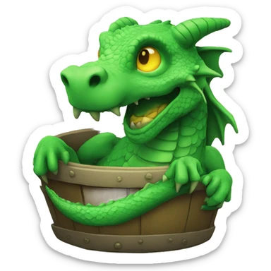 Dragon con humo verde  sticker