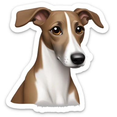 Brown and white whippet sticker