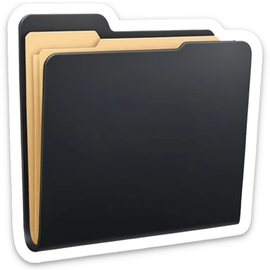 a single closed black top tab file folder sticker