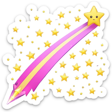 purple-pink shooting star, yelow stars sticker