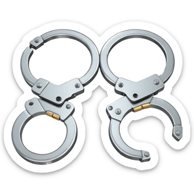 two separate broken handcuffs sticker