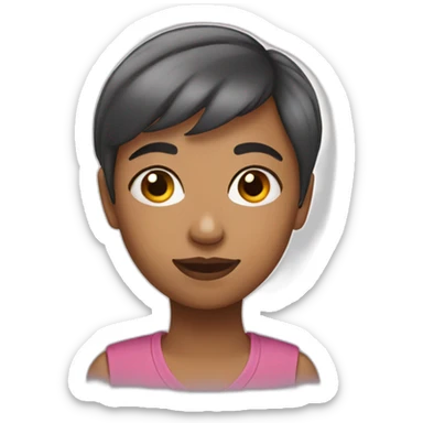 lesbian girl with short hair sticker