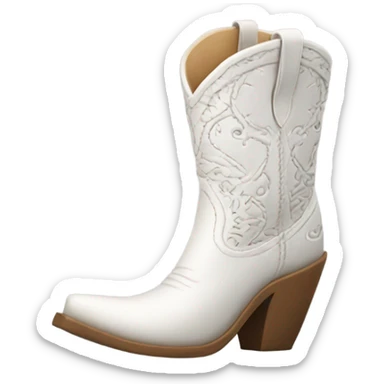 White cowgirl boot sticker