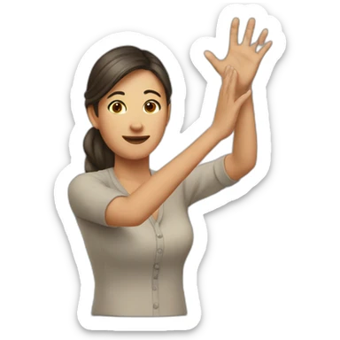 woman tipping hand sticker