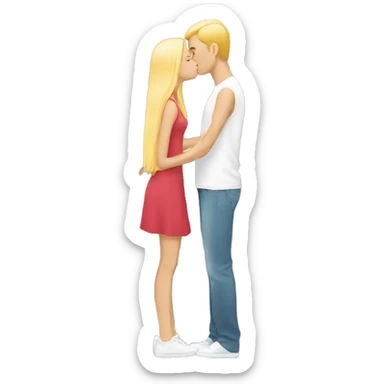 👩🏼blond hair girl kissing tall guy🧑🏻 sticker