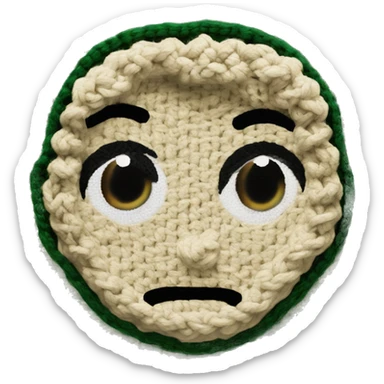 Topflappen mit Häkelnadel in Grün und beige ästhetisch  sticker